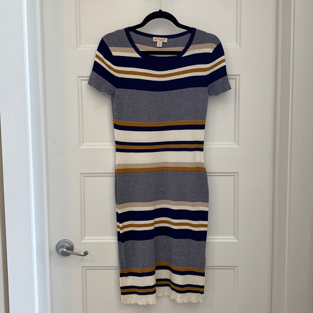 🆕 BROOKS BROTHERS — Blue & White Striped Knit Dress